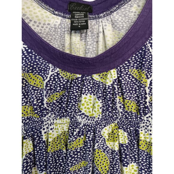 Ezekiel Women's -Baby Doll Tank Top- Purple Green White Small - Picture 11 of 16